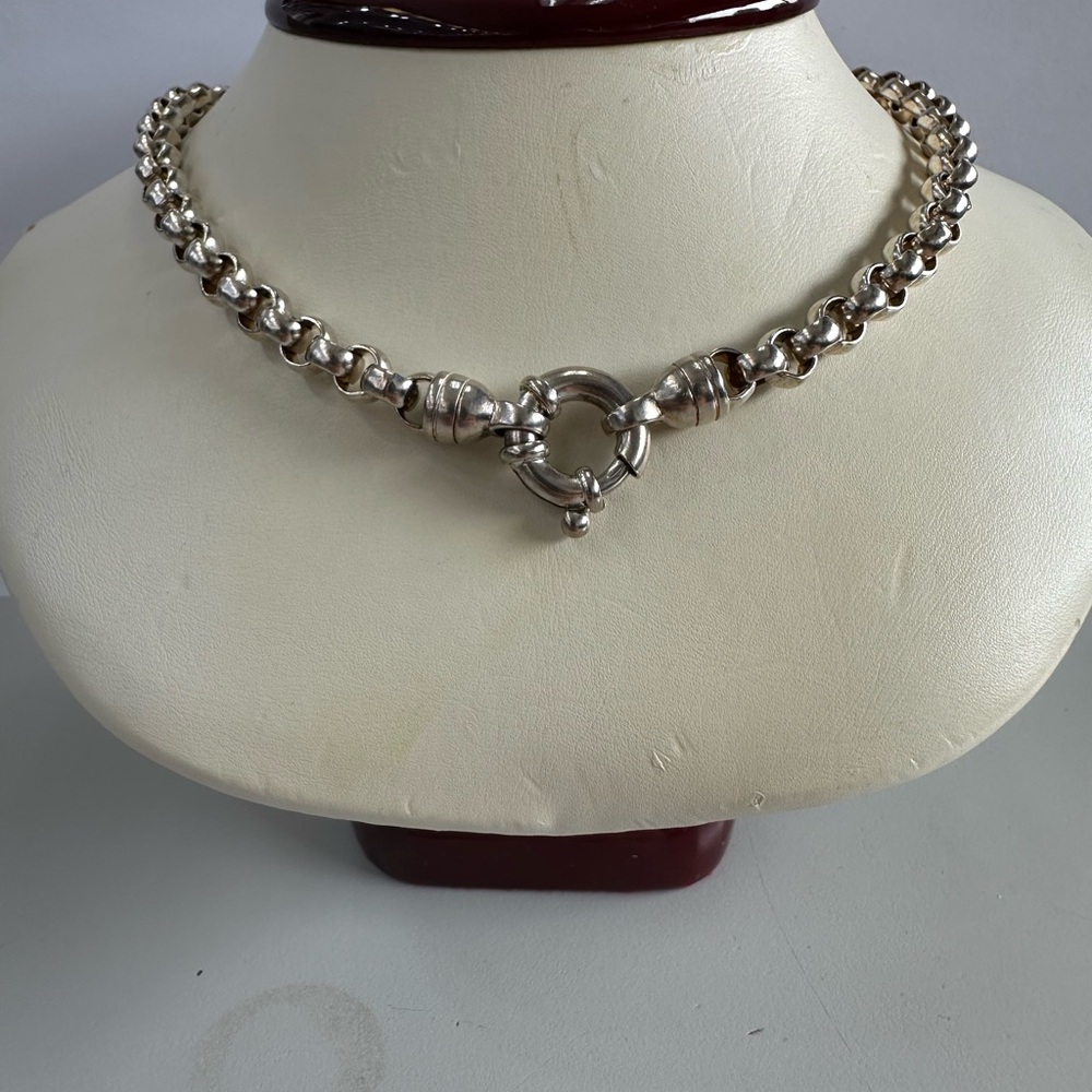 Sterling Silver Chunky Toggle Necklace - Silver